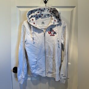 Disney Parks Light Grey USA Hoodie with‎ Star Pattern